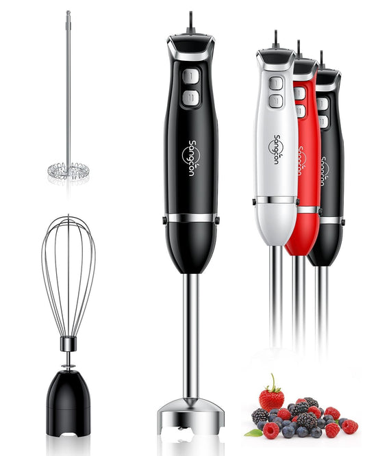 3-in-1 Stainless Steel Immersion Blender Whisk & Froth Set